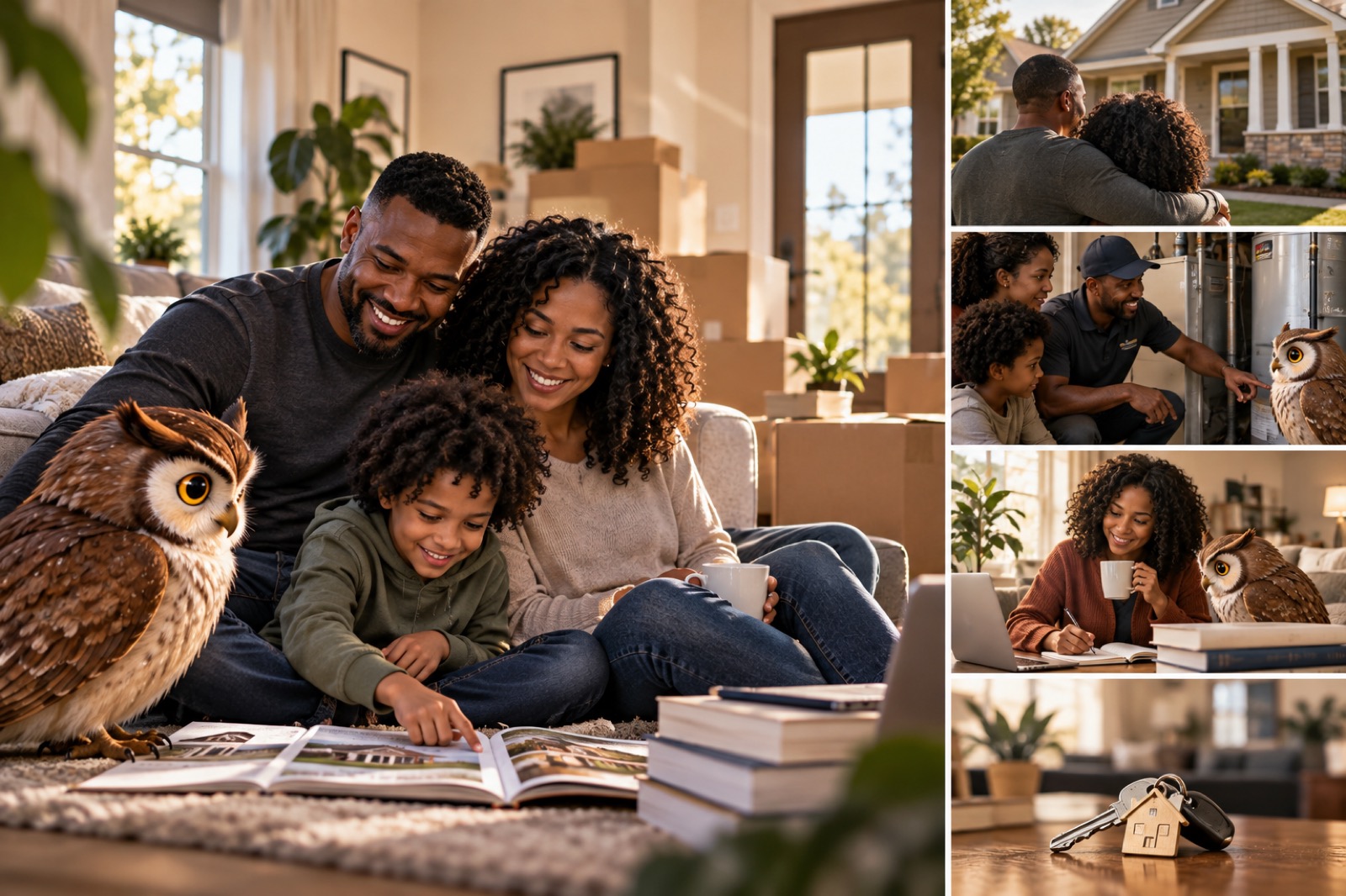 Family settling into a home with Quill nearby as a future homeowner guidance concept